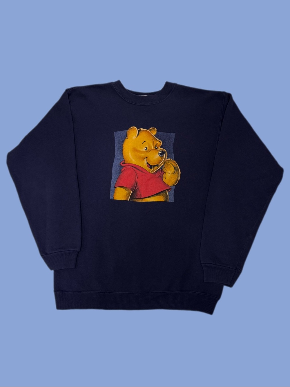 Vintage 90s Disney Winnie the Pooh Graphic Crewneck Navy Small Made in USA